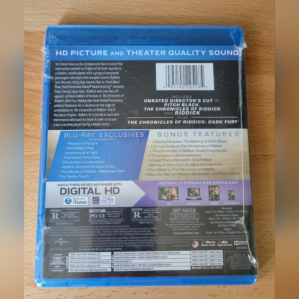 NWT Riddick: The Complete Collection Blu-Ray Digital - Picture 2 of 2